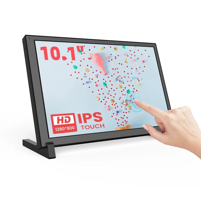 Alt view image 2 of 7 - Touchscreen 10.1" 16:9 Portable Monitor IPS 1280*800 plug & play Second Monitor