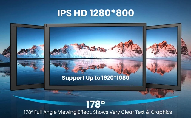 Alt view image 5 of 7 - Touchscreen 10.1" 16:9 Portable Monitor IPS 1280*800 plug & play Second Monitor