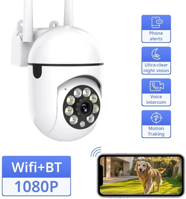 Main image of Wireless 2.4G WiFi Security Camera System Smart Outdoor Nlight Vision 1080P
