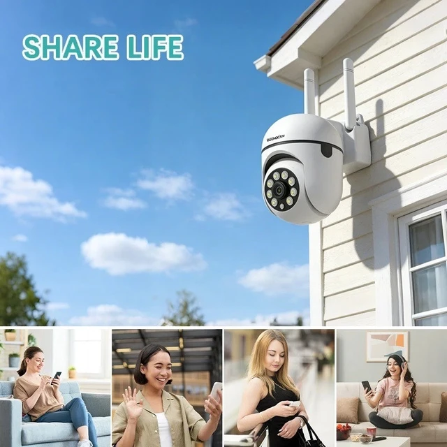 Alt view image 5 of 7 - Wireless 2.4G WiFi Security Camera System Smart Outdoor Night Vision 1080P