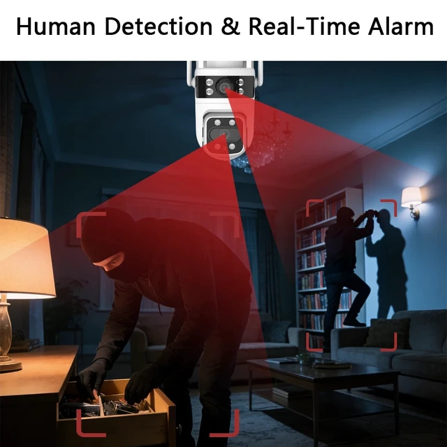 Alt view image 4 of 7 - boykeep Outdoor Camera 6MP Dual Lens 2.4G Wireless WIFI Smart Home IR Cam 3PCS
