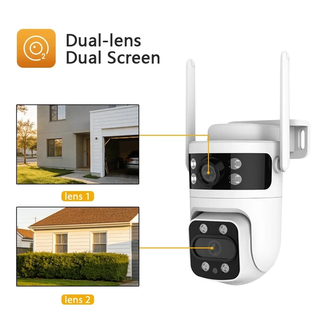Alt view image 6 of 7 - boykeep Outdoor Camera 6MP Dual Lens 2.4G Wireless WIFI Smart Home IR Cam 3PCS
