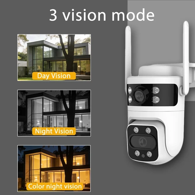 Alt view image 7 of 7 - boykeep Outdoor Camera 6MP Dual Lens 2.4G Wireless WIFI Smart Home IR Cam 3PCS