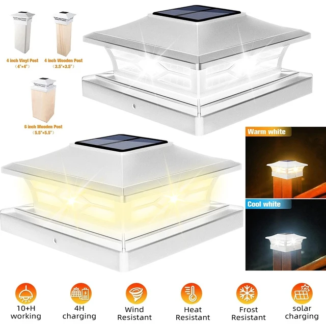 Alt view image 2 of 7 - 2 Pack Solar Post Light For 4x4 6x6 Outdoor Waterproof LED Deck Fence Light