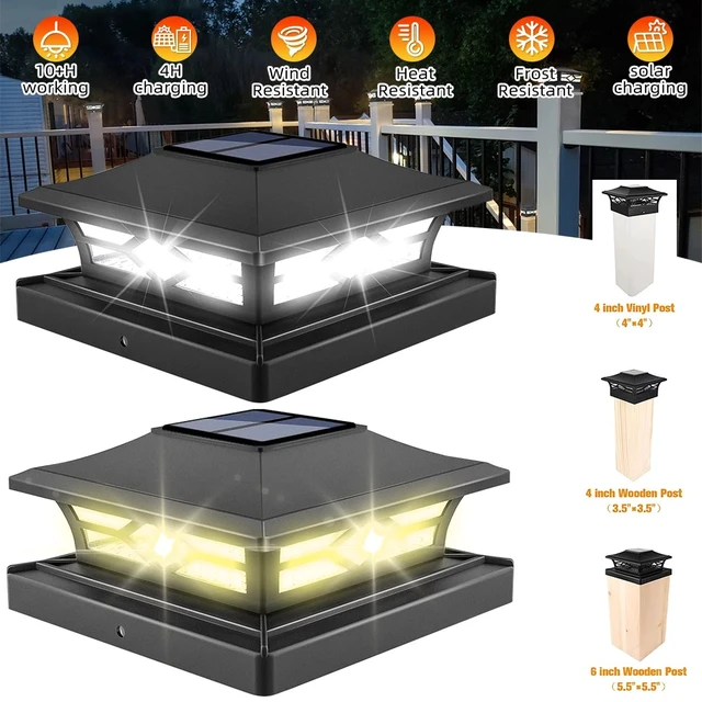 Alt view image 3 of 7 - 2 Pack Solar Post Light For 4x4 6x6 Outdoor Waterproof LED Deck Fence Light