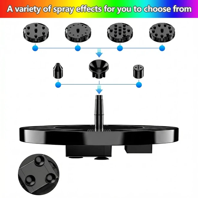 Alt view image 5 of 7 - Solar Power Fountain Submersible Floating Water Pump LED Lights For Garden