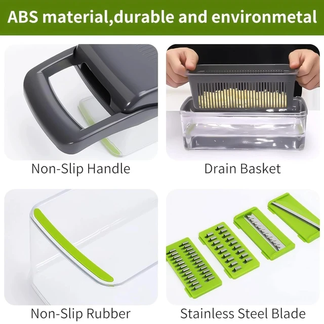 Alt view image 5 of 7 - 14-In-1 Vegetable Fruit Chopper Cutter Food Onion Veggie Dicer Slicer Kitchen