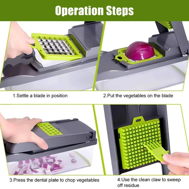 Alt view image 6 of 7 - 14-In-1 Vegetable Fruit Chopper Cutter Food Onion Veggie Dicer Slicer Kitchen