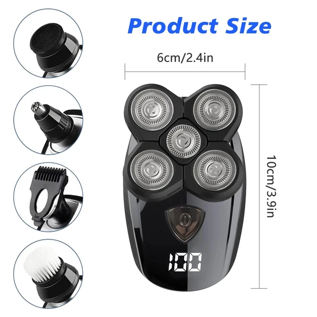 Alt view image 2 of 7 - 5D Electric Shaver Wet/Dry Trimmer Rotary Razor Beard Shaving Rechargeable