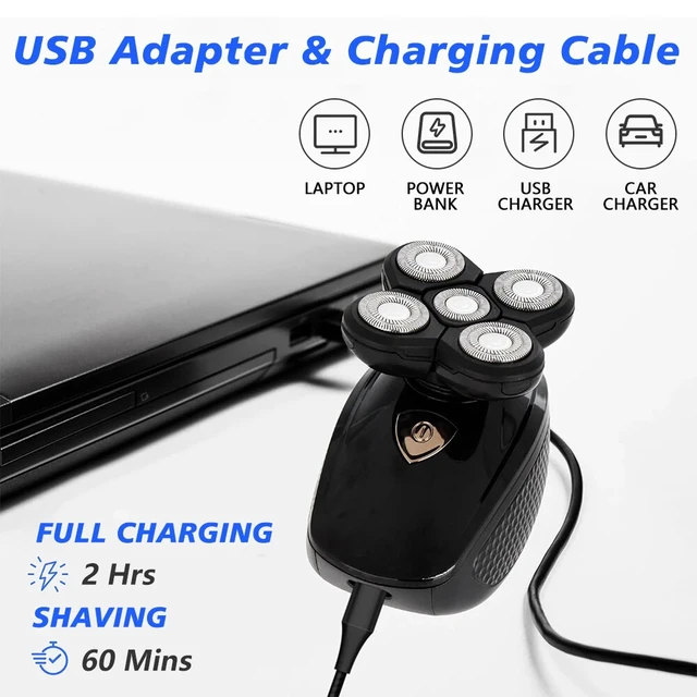 Alt view image 5 of 7 - 5D Electric Shaver Wet/Dry Trimmer Rotary Razor Beard Shaving Rechargeable
