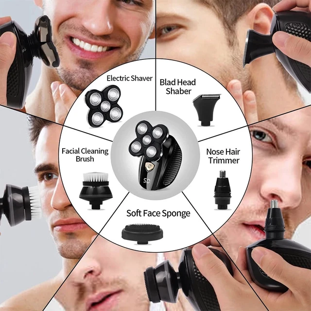 Alt view image 7 of 7 - 5D Electric Shaver Wet/Dry Trimmer Rotary Razor Beard Shaving Rechargeable
