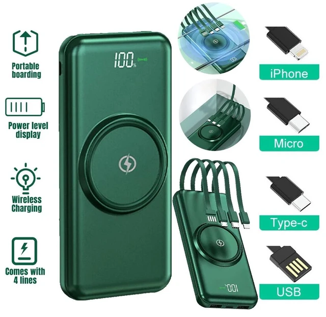 Main image of 90000mAh Wireless Power Bank Fast Charging 4USB External Battery Backup Charger