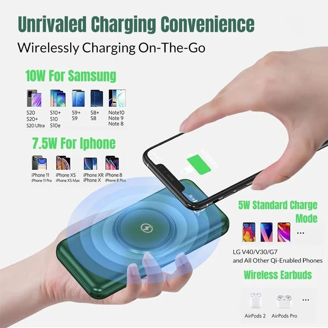 Alt view image 3 of 7 - 90000mAh Wireless Power Bank Fast Charging 4USB External Battery Backup Charger