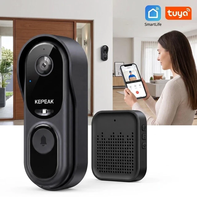 Main image of Smart Video Doorbell Camera with Chim Tuya APP PIR Motion Detection 2-Way Audio