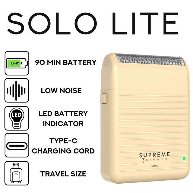 Alt view image 2 of 7 - Supreme Trimmer SOLO LiTE Single Foil Shaver |Mini Size Razor | STF91 Sand