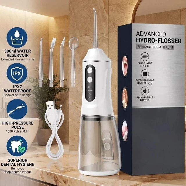 Main image of 380ML Smart Electric Oral Irrigator Water Flosser Portable Rechargeable Dental