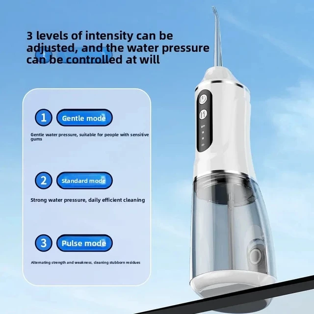 Alt view image 3 of 7 - 380ML Smart Electric Oral Irrigator Water Flosser Portable Rechargeable Dental