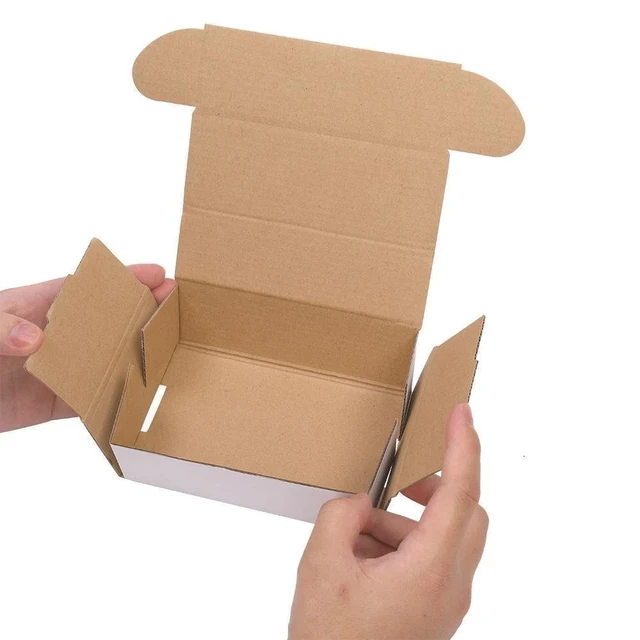 Alt view image 5 of 7 - 50 - 6x4x2 White Corrugated Shipping Mailer Carton Packing Fold Box