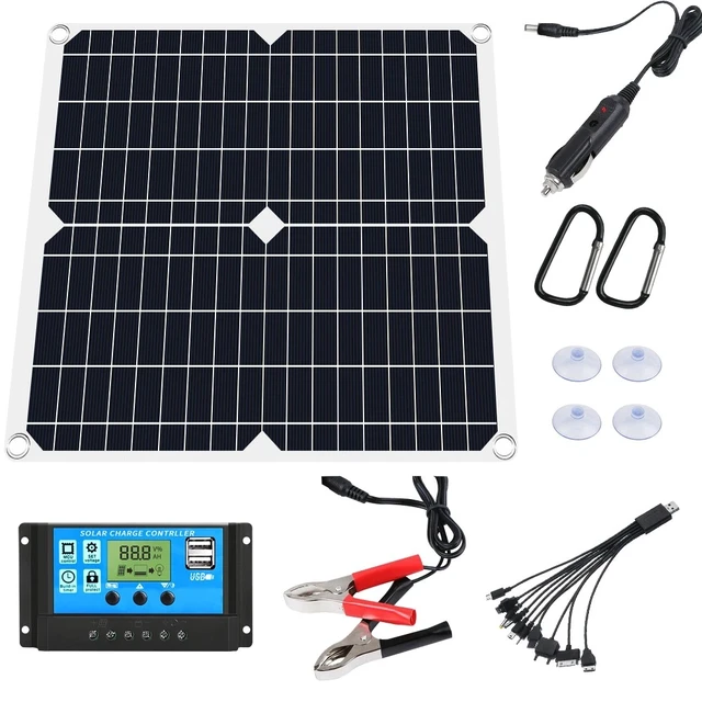 Alt view image 2 of 7 - 80W Solar Panel Kit 12V Trickle Battery Charger 100A Controller For Boat RV Car