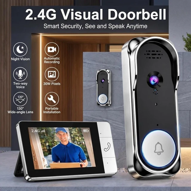 Main image of 2.4G Smart Video Doorbell Camera Night Vision 2-Way Audio Door Bell Wireless