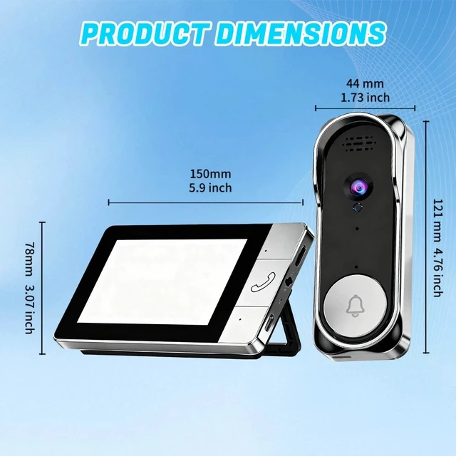 Alt view image 2 of 7 - 2.4G Smart Video Doorbell Camera Night Vision 2-Way Audio Door Bell Wireless