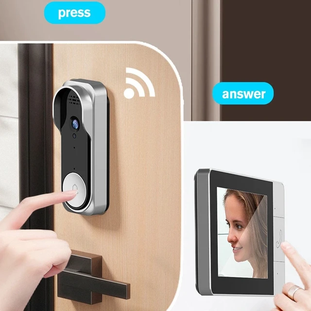 Alt view image 7 of 7 - 2.4G Smart Video Doorbell Camera Night Vision 2-Way Audio Door Bell Wireless