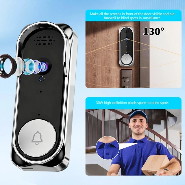 Alt view image 6 of 7 - 2.4G Smart Video Doorbell Camera Night Vision 2-Way Audio Door Bell Wireless