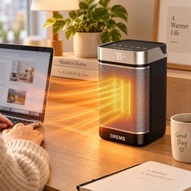 Alt view image 5 of 7 - 1500W Electric Space Heater PTC Ceramic Tower Heater 12Hour Timer Fast Heating