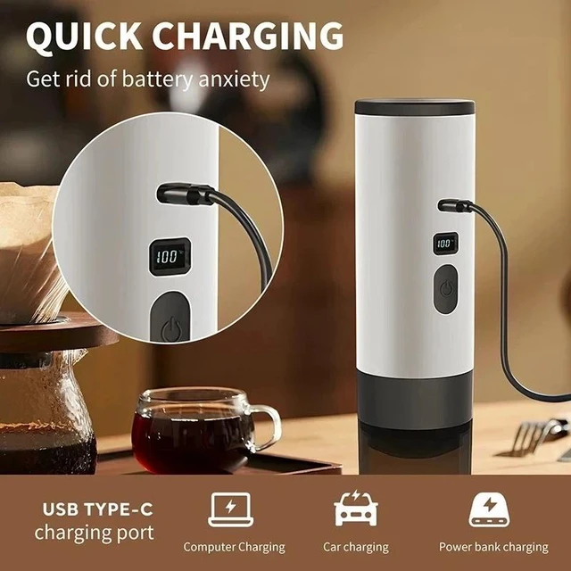 Alt view image 6 of 7 - Portable Coffee Maker Electric Capsule 3-in-1 for Car & Travel Rechargeable