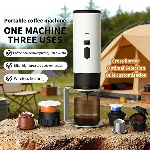Alt view image 5 of 7 - Portable Coffee Maker Electric Capsule 3-in-1 for Car & Travel Rechargeable