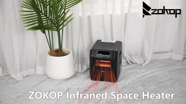 Alt view image 2 of 7 - Home Portable Electric Infrared Space Heater 1500W Timer Remote Control Black