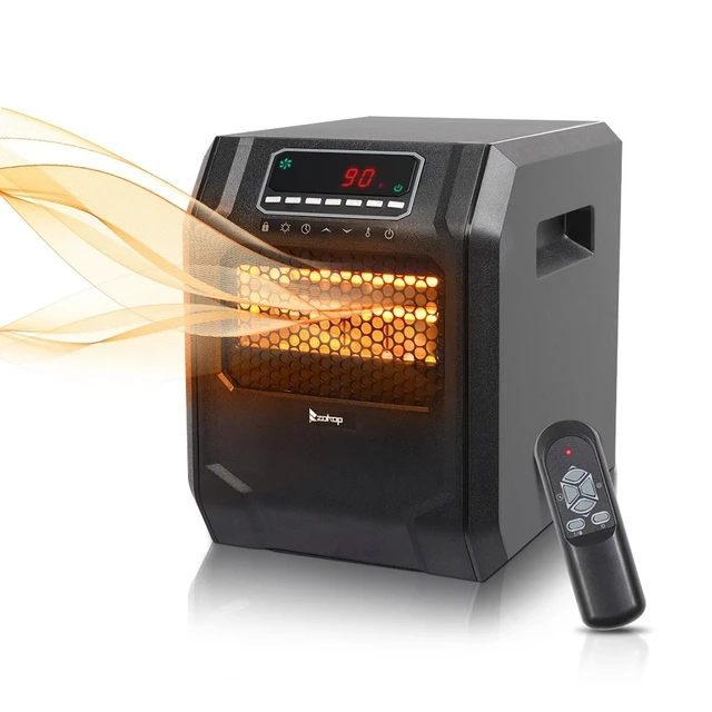 Alt view image 3 of 7 - Home Portable Electric Infrared Space Heater 1500W Timer Remote Control Black
