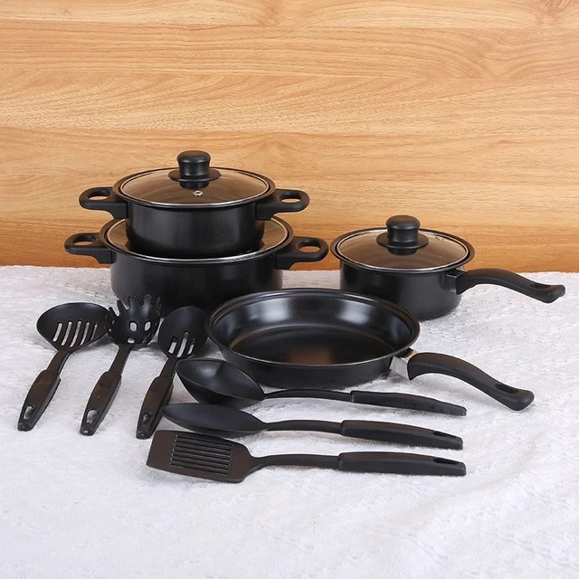 Alt view image 7 of 7 - 13 Pieces Kitchen Pots & Pans Set Nonstick Cookware Set Hot Pot & Frying pan