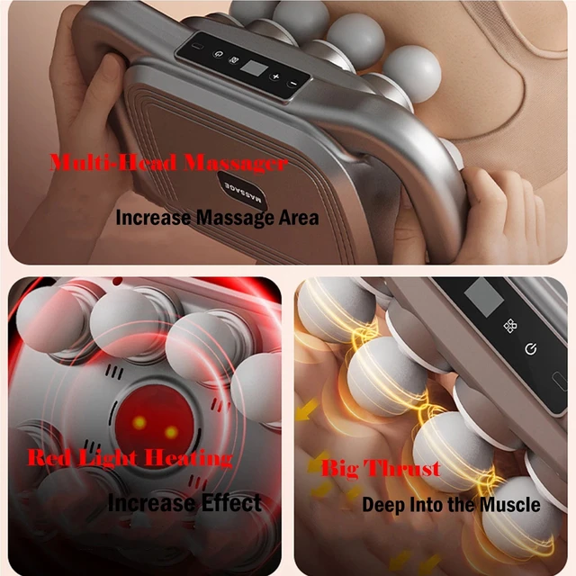 Alt view image 4 of 7 - 8 Head Massage Gun Set Deep Tissue Percussion Massager with 30 Levels & 3 Modes