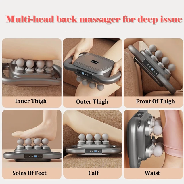 Alt view image 5 of 7 - 8 Head Massage Gun Set Deep Tissue Percussion Massager with 30 Levels & 3 Modes