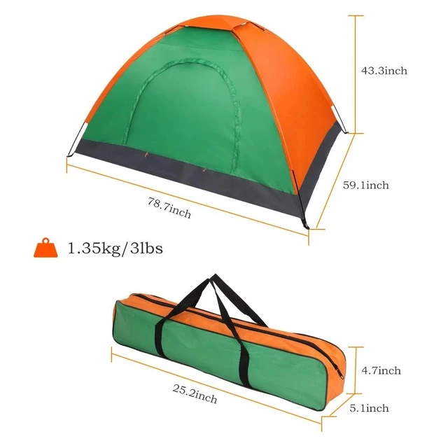 Alt view image 3 of 7 - New 2 People Family Outdoor Waterproof Tent Camping Hiking with Carrying Bag