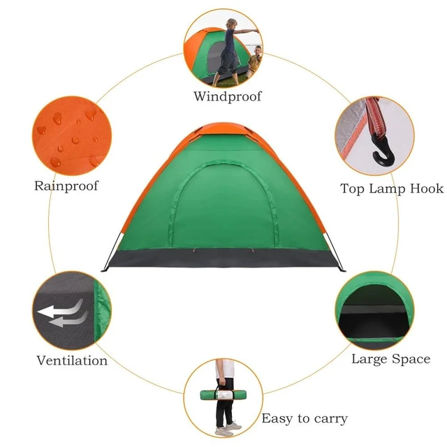 Alt view image 5 of 7 - New 2 People Family Outdoor Waterproof Tent Camping Hiking with Carrying Bag