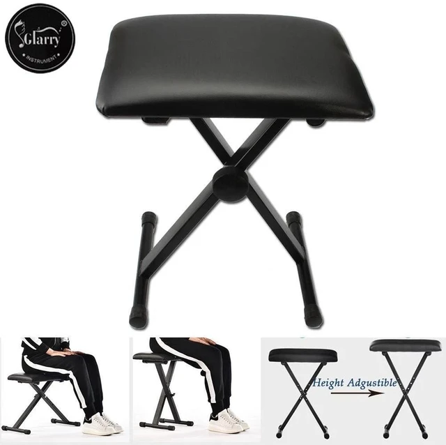 Main image of Adjustable Piano Keyboard Bench Comfortable Padded Seat Folding Stool Chair