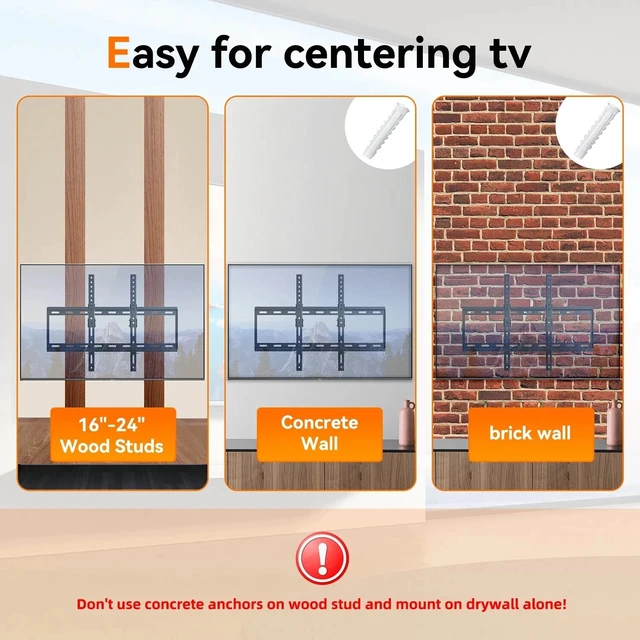 Alt view image 5 of 6 - TV Wall Mount Bracket Tilt for 32 37 40 42 43 46 47 50 52 55 60 65 70inch Screen