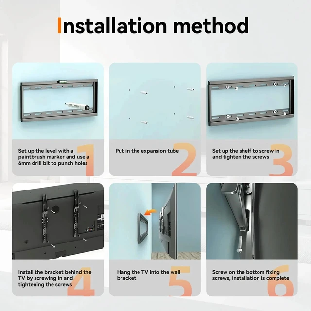 Alt view image 6 of 6 - TV Wall Mount Bracket Tilt for 32 37 40 42 43 46 47 50 52 55 60 65 70inch Screen