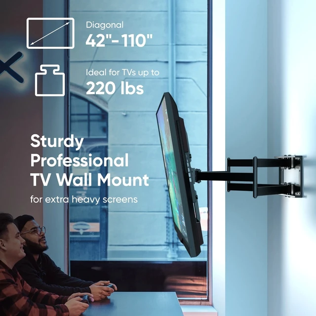 Alt view image 2 of 7 - ONKRON TV Wall Mount for 42''- 110'' TVs up to 220 lbs Swivel & Tilt Full Motion