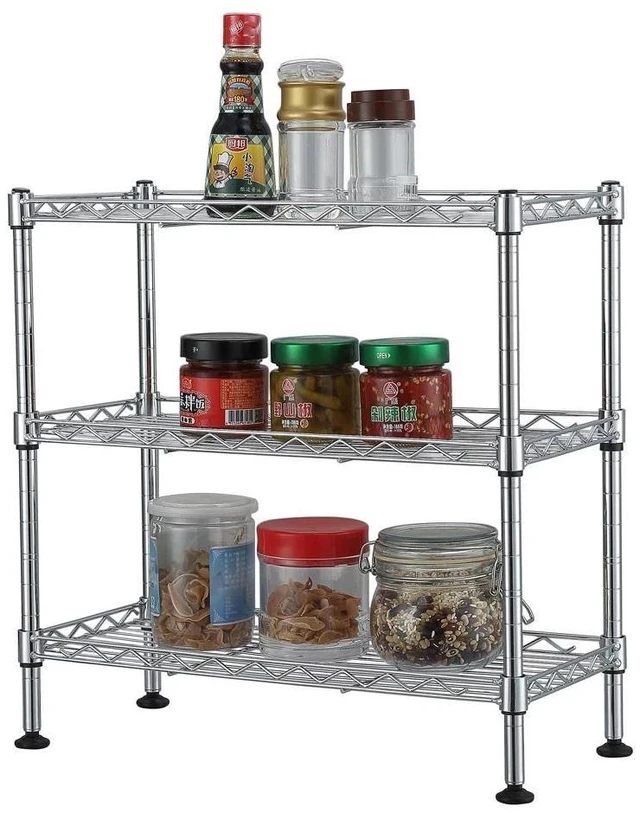 Main image of 18"x8"x18" 3 Layer Wire Shelving Rack Adjustable Shelf Storage Unit for Kitchen