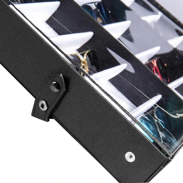Alt view image 7 of 7 - 18 Slot Eyeglass Sunglasses Glasses Storage Grid Stand Case Box Holder Black US