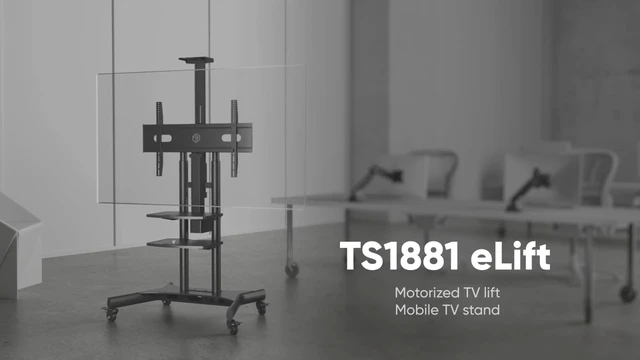 Alt view image 2 of 7 - ONKRON Mobile TV Stand with Lift Motorized TV Stand 50" - 86" up to 200 lb Black