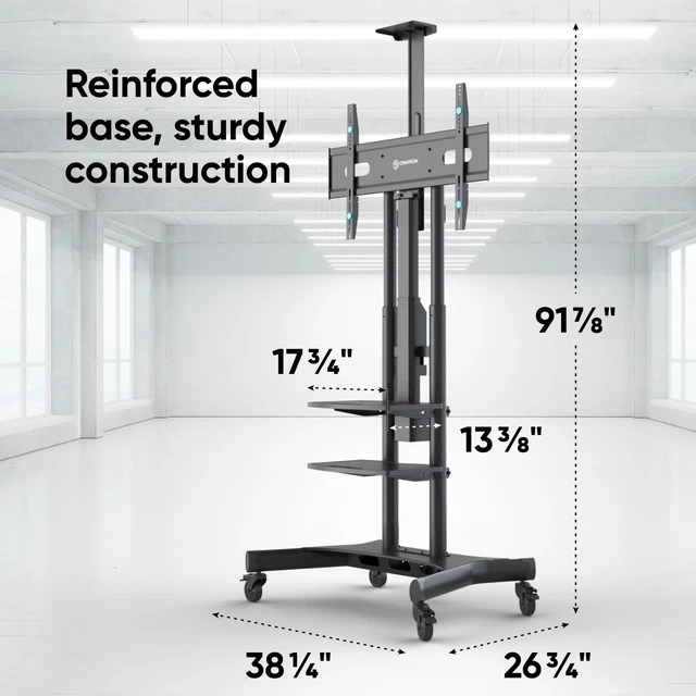 Alt view image 5 of 7 - ONKRON Mobile TV Stand with Lift Motorized TV Stand 50" - 86" up to 200 lb Black