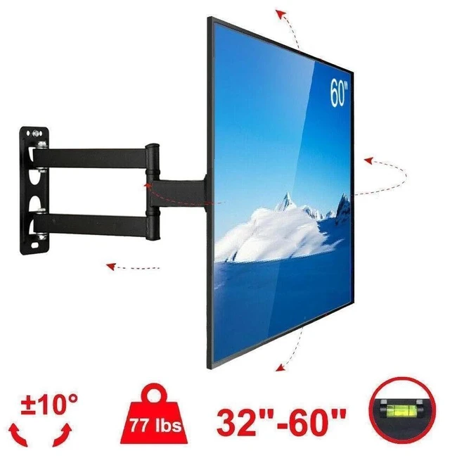 Main image of Home Full Motion Video TV Wall Mount Bracket 32 36 37 42 43 46 50 55 60" LCD LED