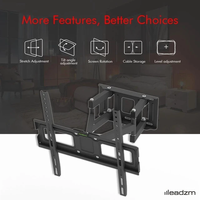 Alt view image 3 of 7 - FULL MOTION LCD LED TV WALL MOUNT BRACKET SWIVEL 26 32 36 37 42 46 47 50 52 55"