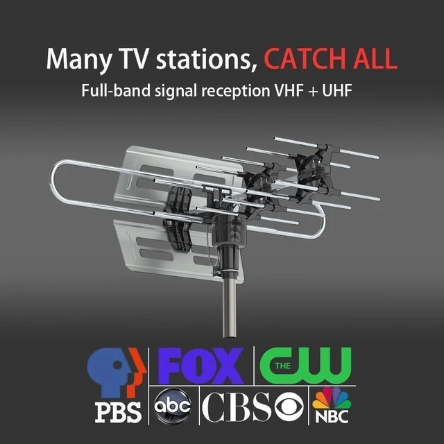 Alt view image 5 of 7 - 990 Mile HDTV Outdoor Amplified HD TV Antenna Digital 360° Rotate Remote Control