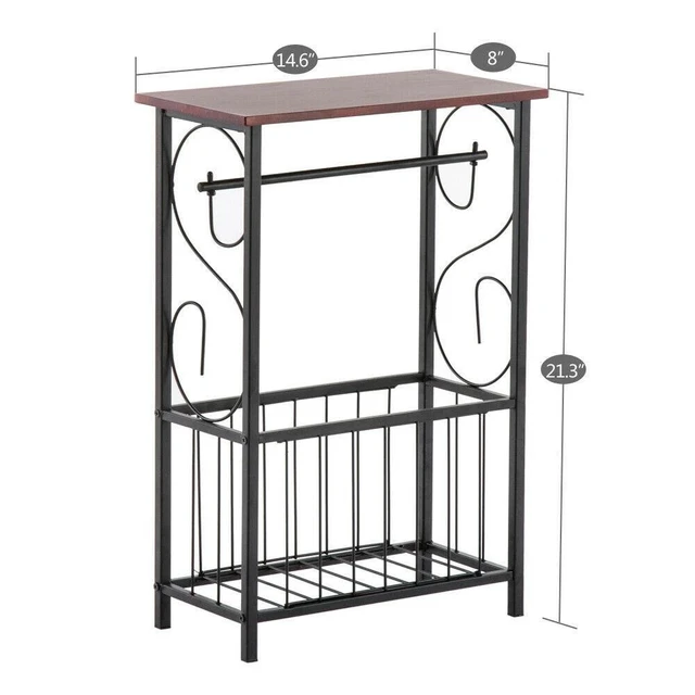 Alt view image 2 of 7 - Bathroom Table Toilet Tissue Paper Holder Stand Rack Magazine Storage Organizer