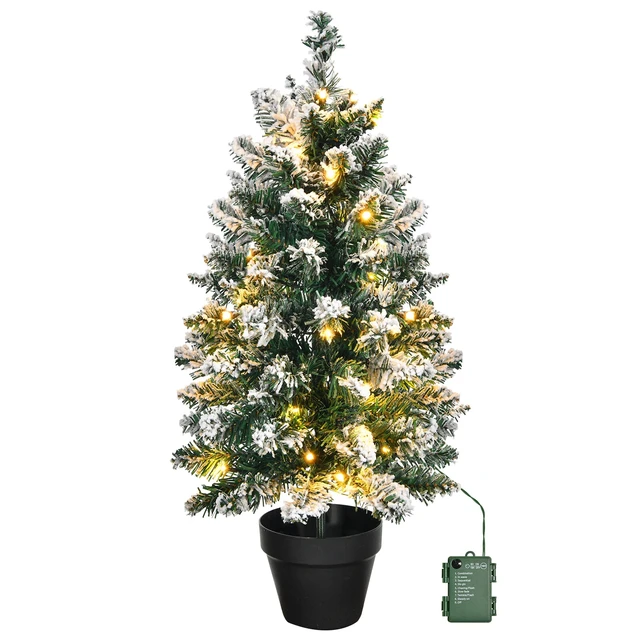 Alt view image 2 of 7 - 2ft Christmas Tree Artificial with LED Lights Holiday Xmas Party Home Decoration